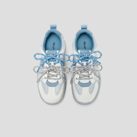 SKAP圣伽步女鞋2025秋季新款阿甘厚底时尚双鞋带舒适女休闲运动鞋