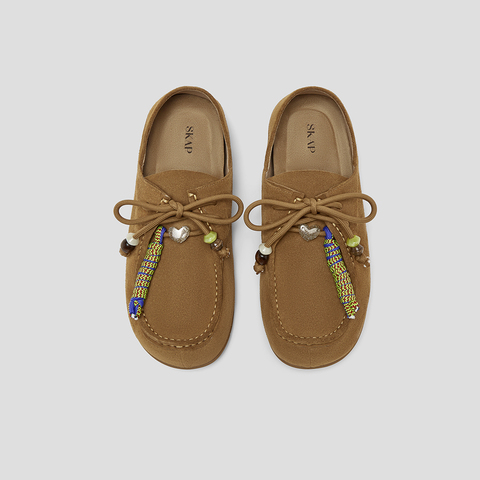 SKAP圣伽步女鞋2025秋季新款百搭系带旅游舒适平底日常女款休闲鞋