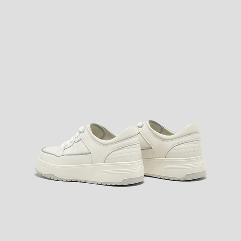 SKAP圣伽步女鞋2025秋季新款板鞋日常简约厚底舒适系带女款休闲鞋