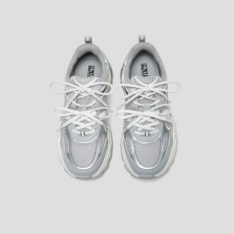 SKAP圣伽步女鞋2025秋季新款旅游户外双鞋带厚底拼色时尚女老爹鞋