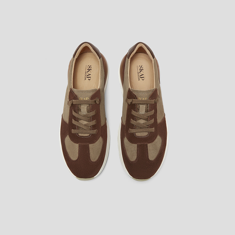 SKAP圣伽步男鞋2025秋季新款日常拼色松紧带舒适反绒男款休闲鞋