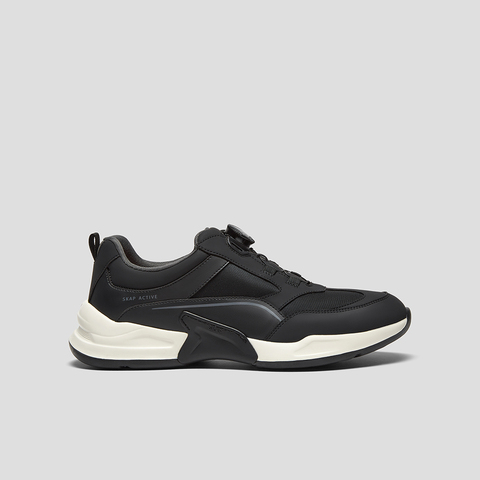 SKAP圣伽步男鞋2025秋季新款户外厚底旋扣舒适拼色男款休闲运动鞋