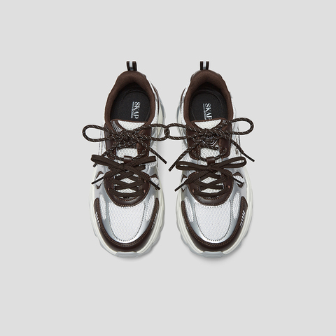 SKAP圣伽步女鞋2025秋季新款旅游户外双鞋带厚底拼色时尚女老爹鞋