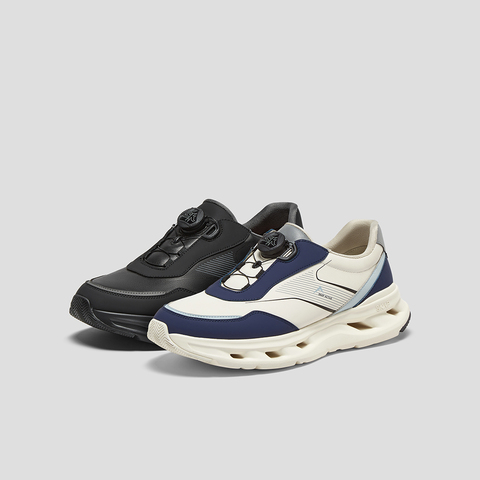 SKAP圣伽步男鞋2025秋季新款户外运动厚底旋转扣拼色舒适男休闲鞋