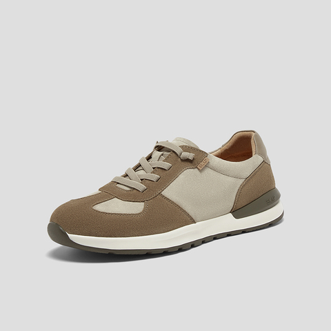 SKAP圣伽步男鞋2025秋季新款日常拼色松紧带舒适反绒男款休闲鞋