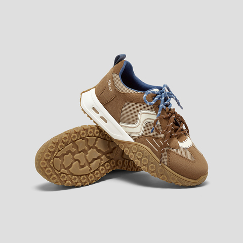 SKAP圣伽步女鞋2025秋季新款阿甘厚底时尚双鞋带舒适女休闲运动鞋