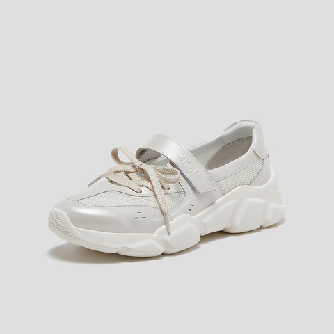 SKAP圣伽步女鞋2025秋季新款日常玛丽珍鞋魔术贴舒适厚底女休闲鞋