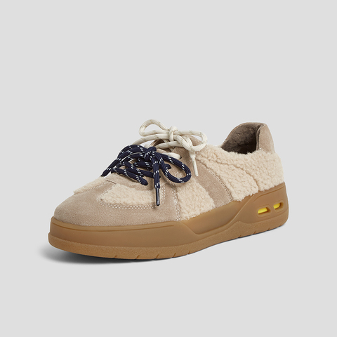 SKAP圣伽步女鞋2025秋季新款德训鞋轻便增高双鞋带复古女士休闲鞋