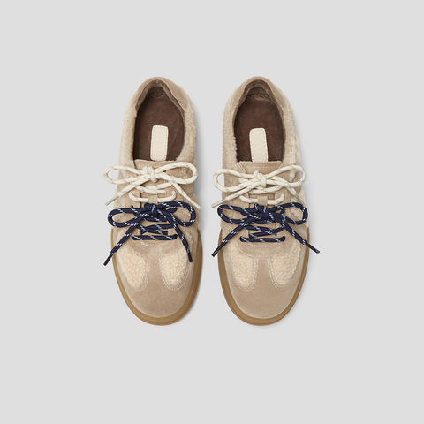 SKAP圣伽步女鞋2025秋季新款德训鞋轻便增高双鞋带复古女士休闲鞋