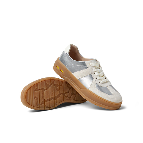 SKAP圣伽步女鞋2025秋季新款德训鞋轻便增高双鞋带复古女士休闲鞋