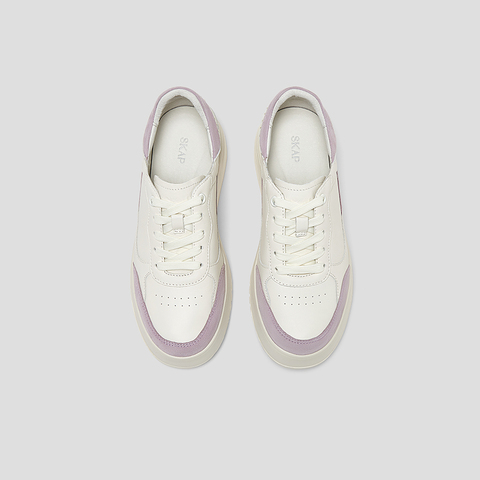 SKAP圣伽步女鞋2025春季新款日常百搭厚底系带女休闲板鞋