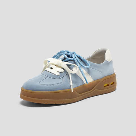 SKAP圣伽步女鞋2025秋季新款德训鞋轻便增高双鞋带复古女士休闲鞋