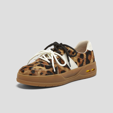 SKAP圣伽步女鞋2025秋季新款德训鞋轻便增高双鞋带复古女士休闲鞋