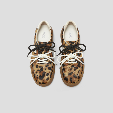 SKAP圣伽步女鞋2025秋季新款德训鞋轻便增高双鞋带复古女士休闲鞋