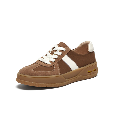 SKAP圣伽步女鞋2025秋季新款德训鞋轻便增高双鞋带复古女士休闲鞋