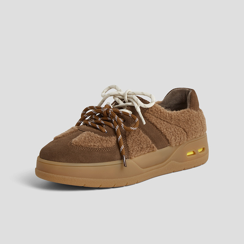 SKAP圣伽步女鞋2025秋季新款德训鞋轻便增高双鞋带复古女士休闲鞋