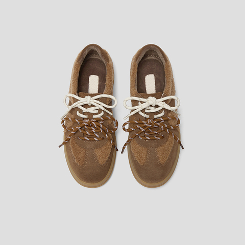 SKAP圣伽步女鞋2025秋季新款德训鞋轻便增高双鞋带复古女士休闲鞋