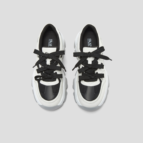 SKAP圣伽步女鞋2025秋季新款复古透气增高网面经典老爹女款运动鞋