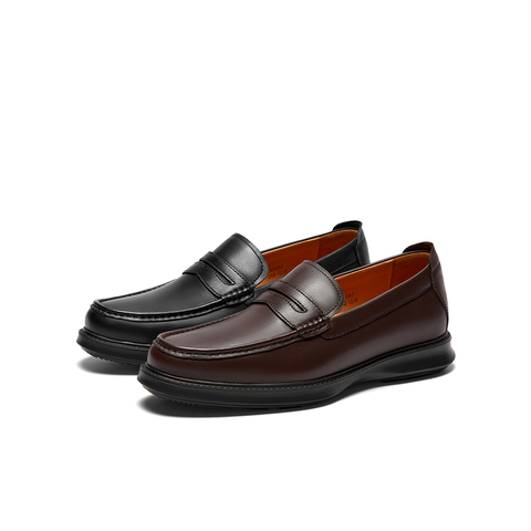 SKAP圣伽步男鞋2025秋季新款商务上班透气轻质软底男士休闲皮鞋