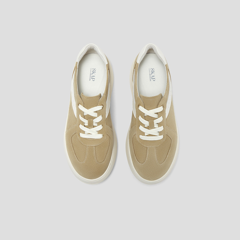 SKAP圣伽步女鞋2025秋季新款休闲鞋增高复古小个子轻便女款德训鞋