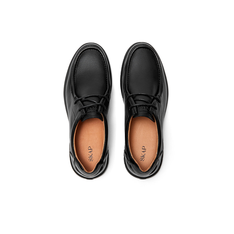 SKAP圣伽步男鞋2025秋季新款通勤复古舒适系带平底男士休闲皮鞋