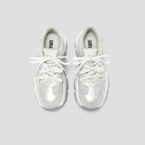 SKAP圣伽步女鞋2025秋季新款复古透气增高网面经典老爹女款运动鞋