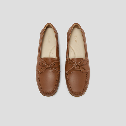 SKAP圣伽步女鞋2025秋季新款休闲乐福通勤蝴蝶结软底复古女豆豆鞋