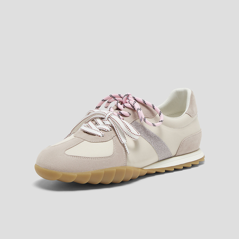 SKAP圣伽步女鞋2025秋季新款德训鞋百搭舒适双鞋带女款运动休闲鞋