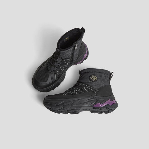 SKAP圣伽步女鞋2025冬季新款雪地靴增高保暖舒适拼接女款运动靴