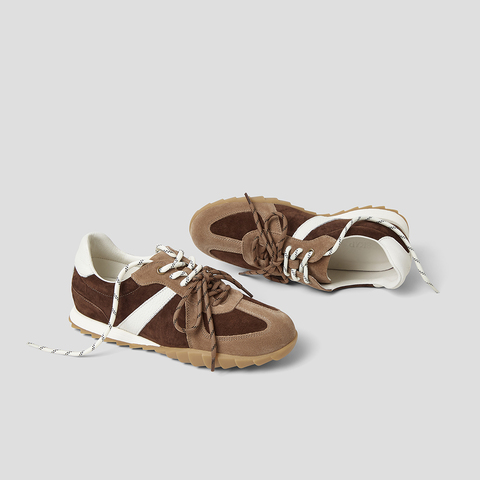 SKAP圣伽步女鞋2025秋季新款德训鞋百搭舒适双鞋带女款运动休闲鞋