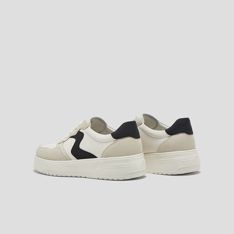 SKAP圣伽步女鞋2025春季新款板鞋时尚简约厚底系带舒适女休闲鞋