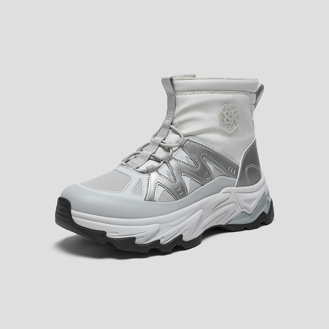 SKAP圣伽步女鞋2025冬季新款雪地靴增高保暖舒适拼接女款运动靴