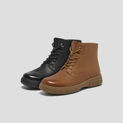 SKAP圣伽步女鞋2025冬季新款马丁靴复古户外高帮短靴女款休闲靴