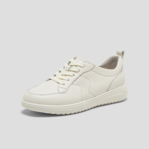 SKAP圣伽步女鞋2025春季新款日常系带拼色舒适平跟简约女款休闲鞋