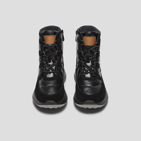 SKAP圣伽步女鞋2025冬季新款雪地靴高帮舒适羽绒拼接保暖女休闲靴