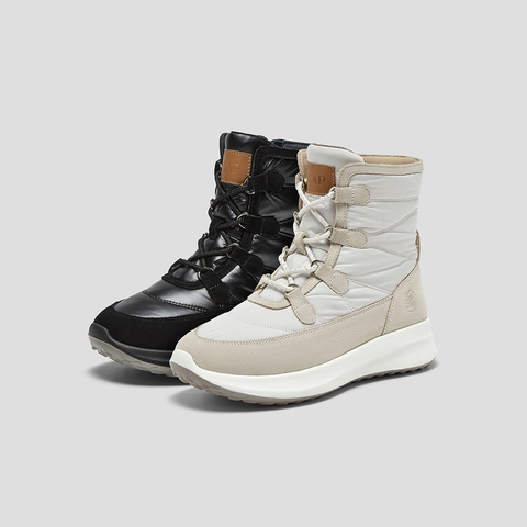 SKAP圣伽步女鞋2025冬季新款雪地靴高帮舒适羽绒拼接保暖女休闲靴