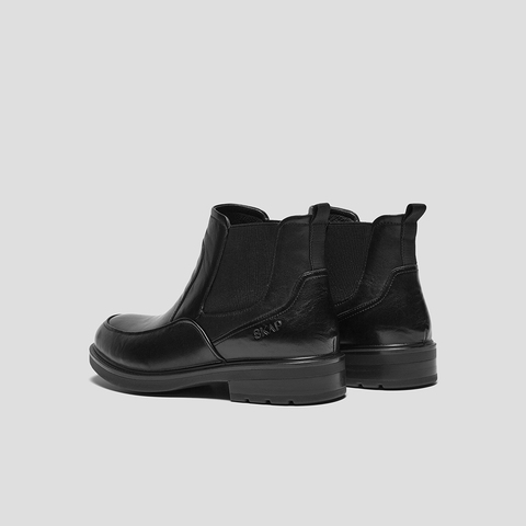 SKAP圣伽步男鞋2025冬季新款低靴休闲短靴上班舒适男款切尔西靴