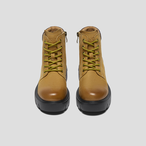 SKAP圣伽步女鞋2025冬季新款大黄靴短筒复古轻质擦色女款户外靴