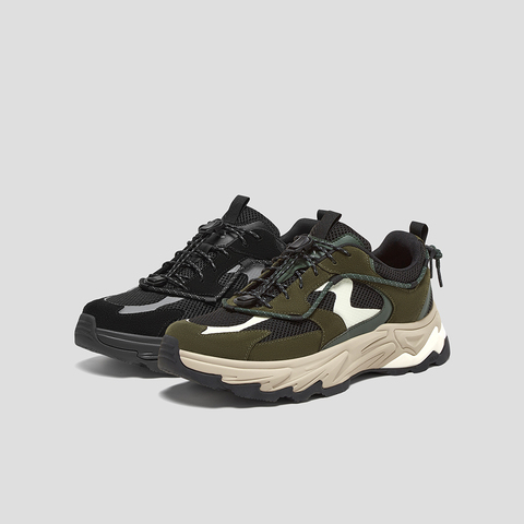 SKAP圣伽步男鞋2025秋季新款运动鞋网布增高透气抓地男款老爹鞋