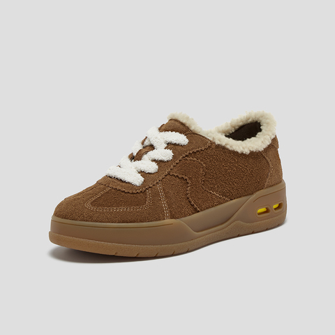 SKAP圣伽步女鞋2025秋季新款毛毛鞋加绒加厚保暖舒适女款休闲鞋