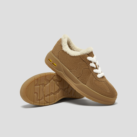 SKAP圣伽步女鞋2025秋季新款毛毛鞋加绒加厚保暖舒适女款休闲鞋