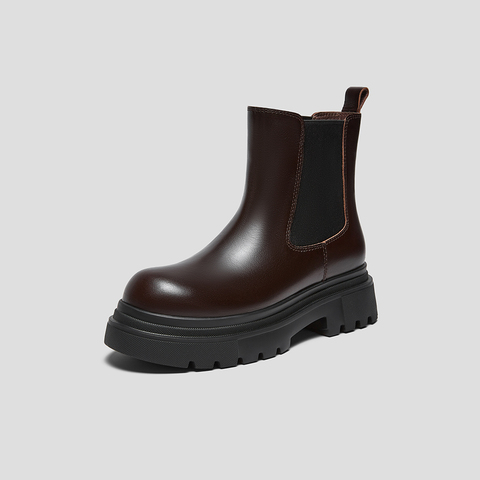 SKAP圣伽步女鞋2025冬季新款切尔西靴复古气质轻便套筒女款休闲靴