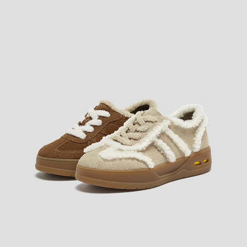 SKAP圣伽步女鞋2025秋季新款毛毛鞋保暖休闲舒适增高女款休闲鞋