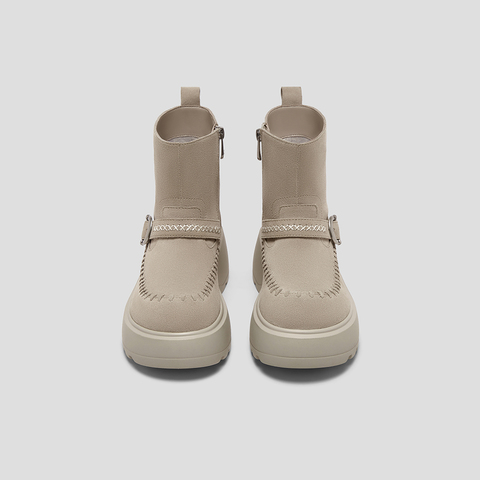 SKAP圣伽步女鞋2025冬季新款时装靴休闲增高复古减震女款运动靴