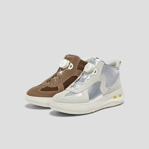 SKAP圣伽步女鞋2025冬季新款短靴增高户外便携复古旋钮女款休闲靴