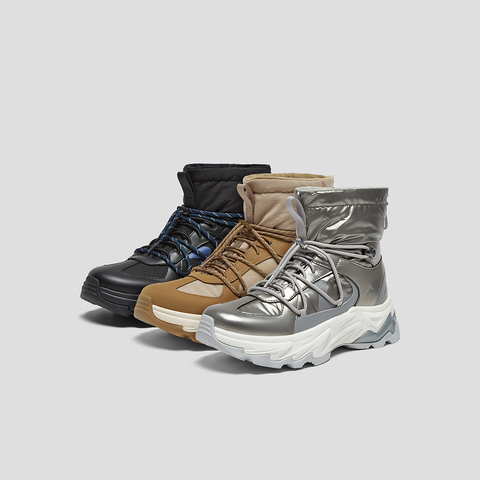 SKAP圣伽步女鞋2025冬季新款休闲雪地靴增高加绒加厚女款户外靴