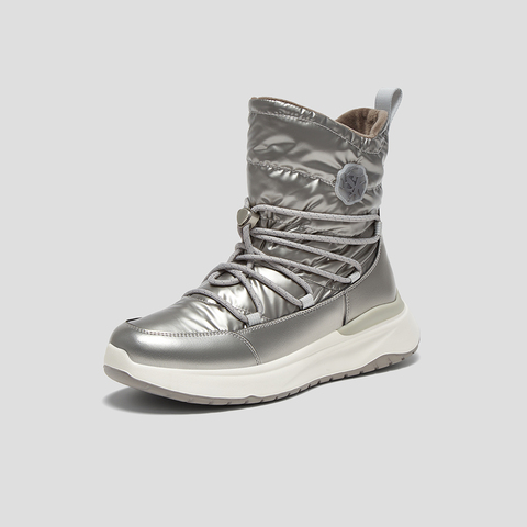 SKAP圣伽步女鞋2025冬季新款休闲短靴羽绒保暖高帮轻便女款雪地靴