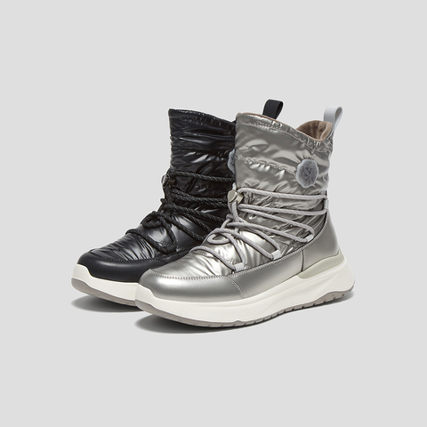 SKAP圣伽步女鞋2025冬季新款休闲短靴羽绒保暖高帮轻便女款雪地靴