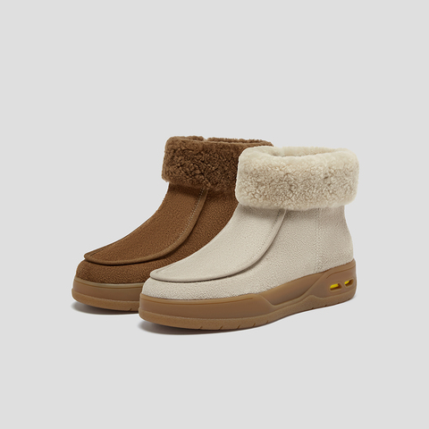 SKAP圣伽步女鞋2025冬季新款雪地靴毛绒保暖舒适短筒女款休闲靴