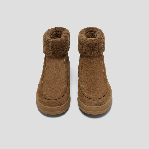 SKAP圣伽步女鞋2025冬季新款雪地靴毛绒保暖舒适短筒女款休闲靴